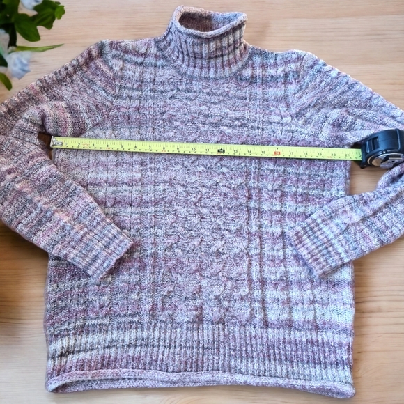 3/$40 Cleo Plum Cable Knit Sweater - Picture 7 of 9